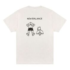 Футболка New Balance x Noritake Crossover Funny Pattern Sports Round Neck Short Sleeve Unisex White, белый