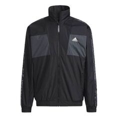 Куртка adidas limited Reversible Fleece Lined Colorblock Stand Collar logo Jacket Black, черный