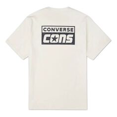 Футболка Converse Alphabet Logo Printing Retro Casual Short Sleeve Cream Yellow, белый