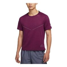 Футболка Men&apos;s Nike Casual Breathable Running Training Short Sleeve Wine Red T-Shirt, красный