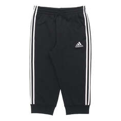 Спортивные штаны adidas M 3s Ft Tc 34pt Logo Embroidered Stripe Knit Bundle Feet Cropped Pants Black, черный