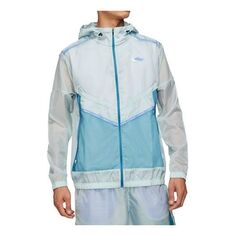 Куртка Nike Repel Wild Run Windrunner Casual Printing Running Sports Woven Jacket Blue, синий