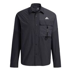 Рубашка adidas Casual Sports Solid Color Breathable Long Sleeves Shirt Black, мультиколор