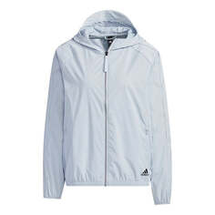 Куртка (WMNS) adidas Str Wb Film Casual Sports Hooded Jacket Light Blue, синий