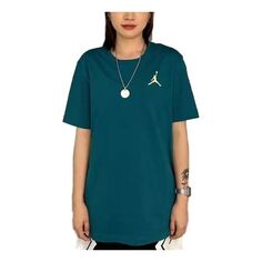 Футболка Air Jordan Jumpman Embroidered Sportswear T-Shirt &apos;Green&apos;, зеленый Nike