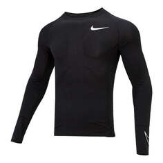Футболка Men&apos;s Nike Pro Dri-fit Athleisure Casual Sports Round Neck Breathable Long Sleeves Black T-Shirt, черный