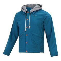Куртка Nike Therma-FIT Standard Issue Fleece Lined Stay Warm Embroidered Logo Sports Coach Jacket Blue, синий
