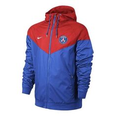 Куртка Nike x Paris Saint-Germain Crossover Windrunner Soccer/Football Sports Training Windproof Hooded Jacket Blue, синий