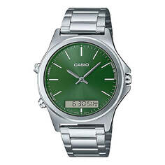 Часы Casio Dress Classic Business Analog-Digital Watch &apos;Silver Green&apos;, зеленый