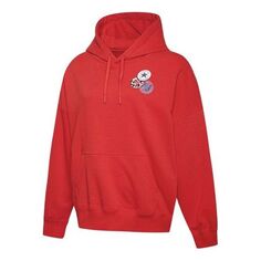 Толстовка (WMNS) Converse Logo Printing hooded Drawstring Red, красный