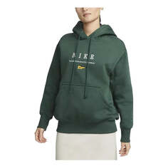 Толстовка (WMNS) Nike Sportswear NSW OS Fleece Pullover L/S Hoodie &apos;Green&apos;, зеленый