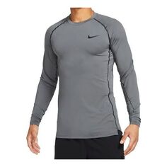 Футболка Nike Pro Dri-FIT Slim Fit Long-Sleeve Top &apos;Grey&apos;, серый