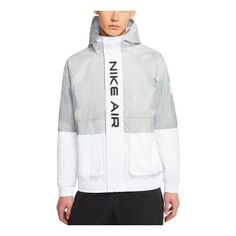 Куртка Nike Air Splicing Contrasting Colors Printing Alphabet hooded track Jacket White, белый