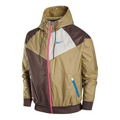Куртка Nike Summer Hooded Stitching Windproof Training Sports Jacket &apos;Grey Tan&apos;, серый