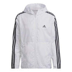 Куртка adidas Classic Three-Striped Sports Windproof Hooded Jacket For Men White, белый