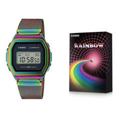 Часы CASIO Vintage Series Classic Retro Metallic Small Cube Rainbow Color Fashion Sports Watch, мультиколор