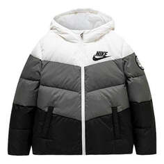 Куртка (PS) Nike Colorblock Chevron Puffer Jacket &apos;White Grey Black&apos;, мультиколор