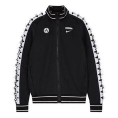 Куртка Men&apos;s Nike x ACRONYM Crossover Contrasting Colors Sleeve Stand Collar Woven Sports Jacket Asia Edition Black, черный