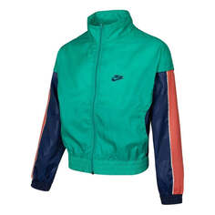 Куртка Nike Giannis Lightweight Colorblock Athleisure Casual Sports Woven Stand Collar Jacket Green, зеленый