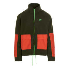 Куртка Men&apos;s NikeSport Essential Fleece Sleeve Logo Splicing Sports Long Sleeves Jacket Green, мультиколор