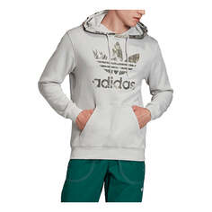 Толстовка Men&apos;s adidas originals Camouflage Logo Printing Pullover Light Grey, серый