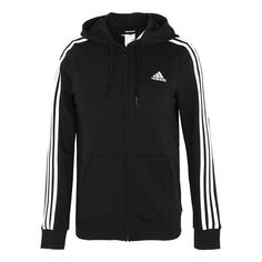 Куртка (WMNS) adidas Contrasting Colors Stripe Sports Hooded Jacket Autumn Black, черный
