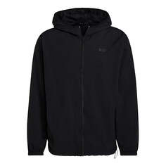 Куртка adidas originals R.y.v. Wb Hz Solid Color Logo Sports Hooded Jacket Black, черный