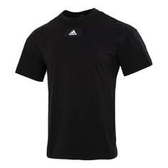 Футболка Men&apos;s adidas Printing Logo Solid Color Round Neck Pullover Short Sleeve Black T-Shirt, мультиколор