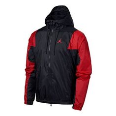 Куртка Air Jordan Contrasting Colors Casual Sports Hooded Jacket Black, черный Nike