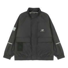 Куртка New Balance Men&apos;s New Balance Solid Color Woven Stand Collar Jacket Autumn Black, черный