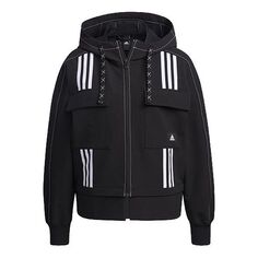 Куртка (WMNS) adidas Str Jkt Diy Athleisure Casual Sports Hooded Jacket Black, черный