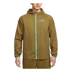 Куртка Nike Trail Aireez lightweight trail running jacket &apos;Olive Green&apos;, зеленый