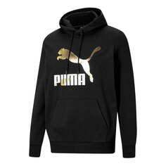 Толстовка Men&apos;s PUMA Classics Bronzing Logo Printing Sports Black, черный