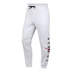 Брюки Men&apos;s Air Jordan Logo Printing Stay Warm Fleece Lined Bundle Feet Sports Pants/Trousers/Joggers White, белый Nike