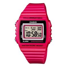 Часы CASIO Waterproof Sports Quartz Unisex Mens Pink Digital, розовый