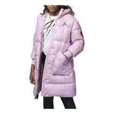 Куртка Air Jordan Long Down Hooded Jacket &apos;Pink&apos;, розовый Nike