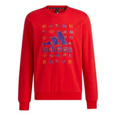 Толстовка Men&apos;s adidas Cny Gfx Swt Un Logo Printing Round Neck Pullover Sports Red, красный