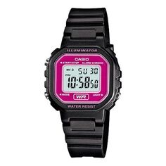 Часы CASIO STANDARD Electronic Pink/Black Unisex Pink DialBlack Strap Unisex Mens PinkBlack Digital, черный