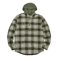 Куртка Nike SB Skateboard flannel Skateboard Plaid Contrasting Colors Hooded Jacket Olive Green, мультиколор