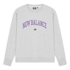 Толстовка New Balance Logo Printing Round Neck Pullover Couple Style Gray, серый