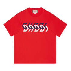 Футболка GUCCI SS22 Cotton jersey T-shirt with Gucci mirror print &apos;Red&apos;, красный