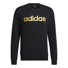 Толстовка Men&apos;s adidas neo Ce Brnded Swt Logo Printing Sports Round Neck Pullover Black, черный