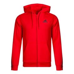 Куртка Men&apos;s adidas Logo Hooded Zipper Knit Red Jacket, красный