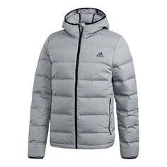 Пуховик adidas logo hooded Stay Warm Casual Outdoor Down Jacket Asia Edition Gray, серый