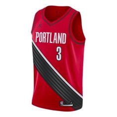 Майка Air Jordan NBA Basketball Jersey SW Fan Edition 2020 Season Blazers McCollum No. 3 Large Red, красный Nike