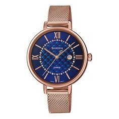 Часы CASIO Waterproof SHEEN Quartz Sapphire Crystal Rose Gold Analog, розовый