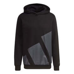 Толстовка Men&apos;s adidas Large Logo Hood Casual Sports Pullover Black, черный