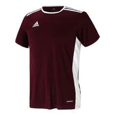 Футболка adidas Stripe Printing Brand Logo Colorblock Round Neck Short Sleeve Red, мультиколор