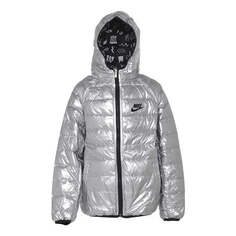 Куртка (PS) Nike reversible sports hooded warm down Jacket &apos;Silver&apos;, цвет silver