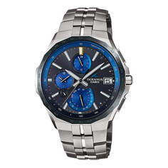 Часы Men&apos;s CASIO Solor Wave Business Metallic Watch Solar Powered Mens Silver Analog, цвет silver